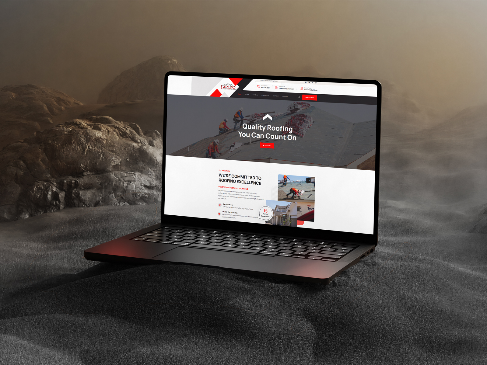 Laredo Roofing Solutions website design by BorderCo. Studio