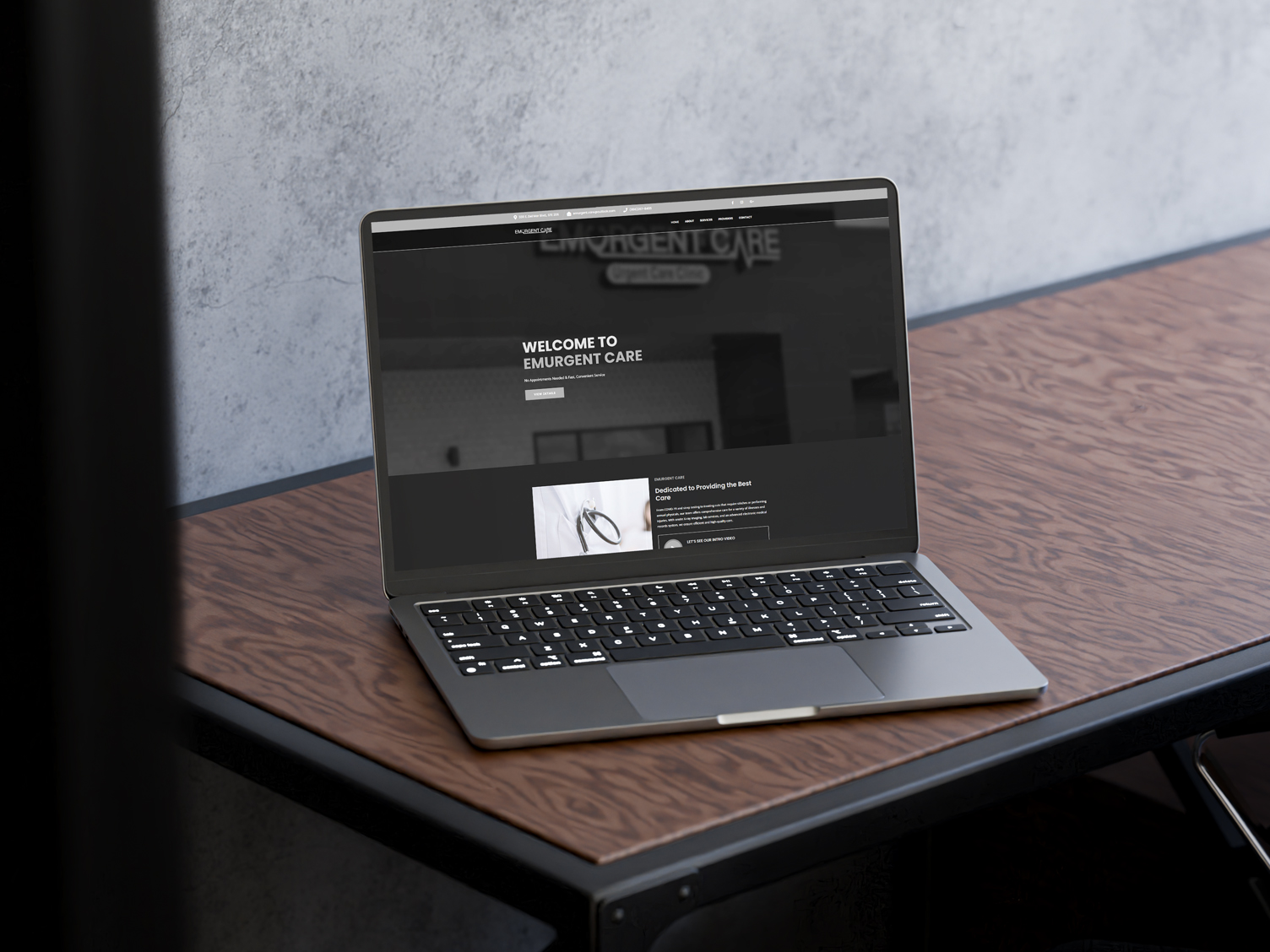 Emurgent Care website design by BorderCo. Studio